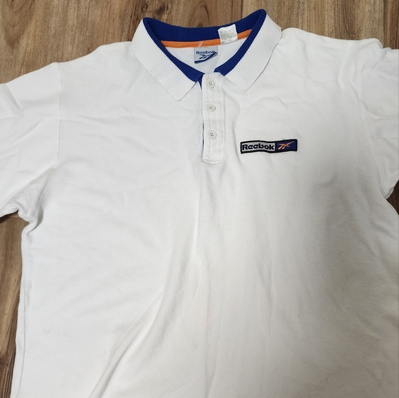 Vintage Reebok White Polo Shirt for Men - Picture 1 of 3